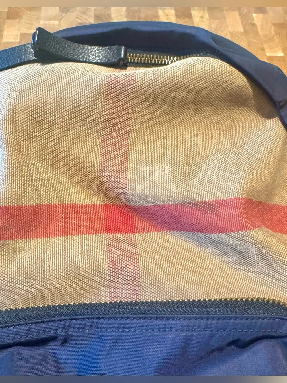 BURBERRY Check Canvas & Nylon Backpack | Laptop Sleeve